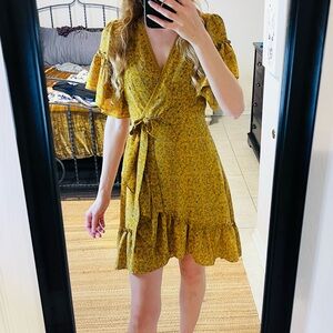 Golden wrap dress